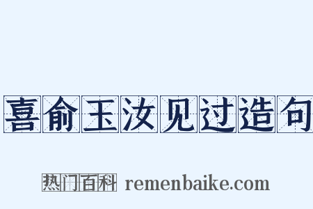 喜俞玉汝见过造句是什么意思的图片